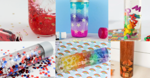 Super Easy DIY Rainbow Rice I Spy Sensory Bottle - The Mindful Toddler
