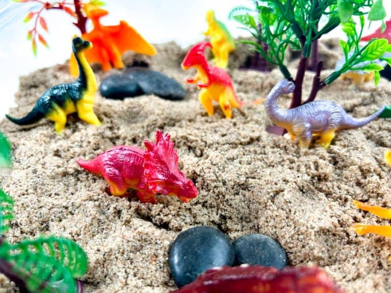 Fun DIY Dinosaur Sensory Bin for Toddlers - The Mindful Toddler