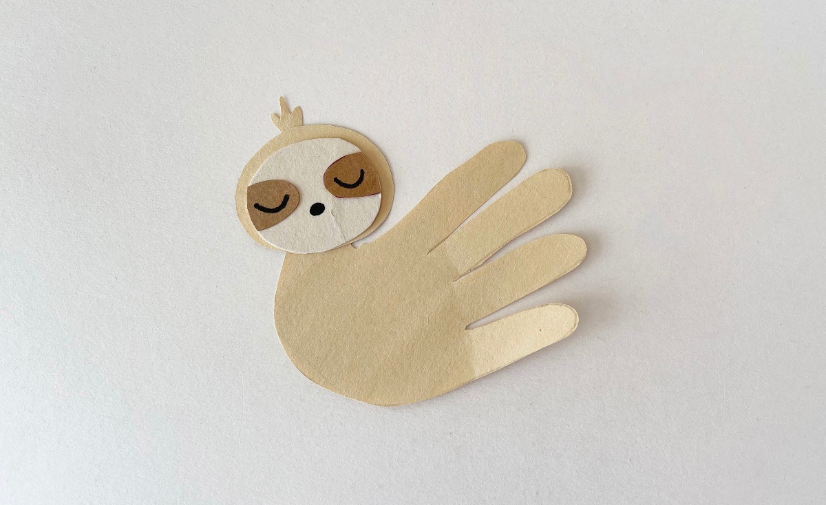 Simple Handprint Sloth Craft for Toddlers