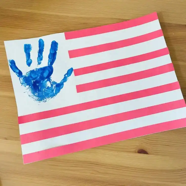 Easy Preschool Handprint Flag – Patriotic Craft