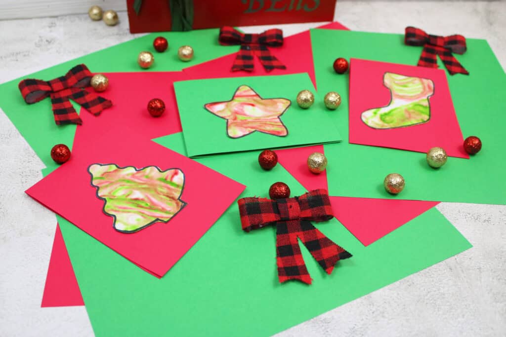 final Christmas shaving cream paintings
