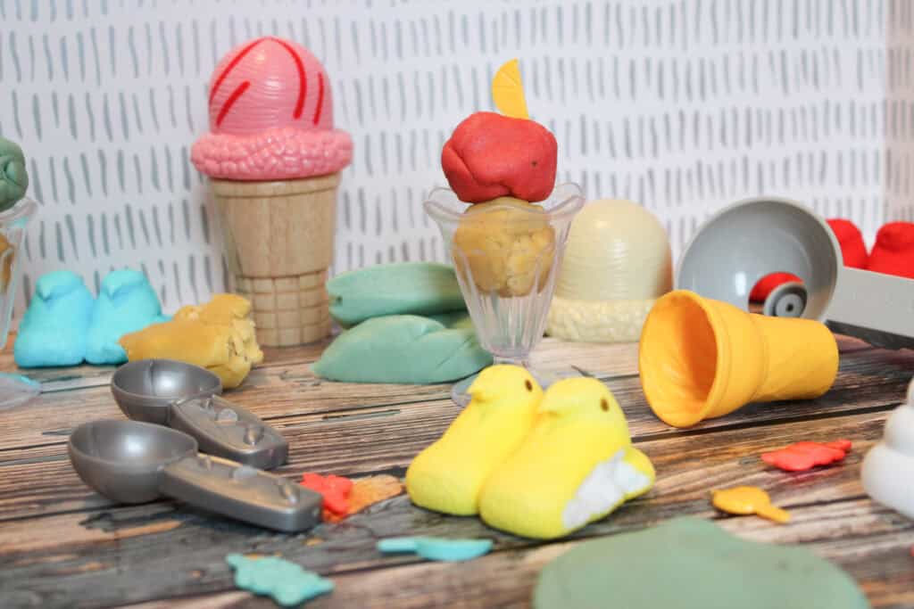 peep playdough like ice cream cones