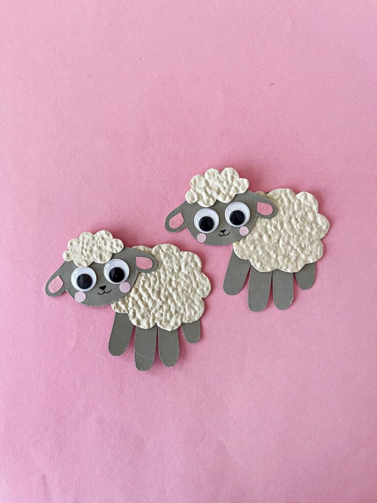 long view of the sheep handprint crafts 