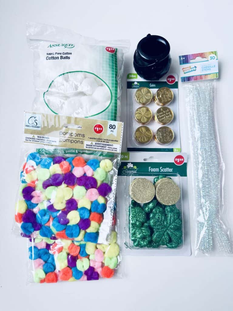 materials needed for st patricks day sensory bin