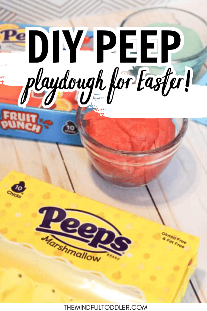diy Peep Playdough recipe pin image