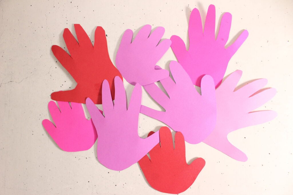 step 1- trace the handprints