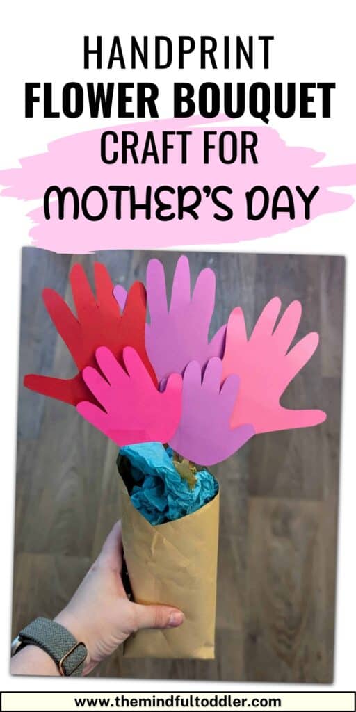 handprint flower bouquet craft for mother's day