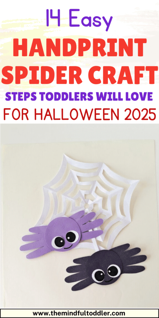 Create a fun Halloween keepsake with 14 easy steps to make a handprint spider craft toddlers will love. This activity builds fine motor skills, creativity, and mindfulness while keeping little ones engaged. Perfect for Halloween 2025 parties, preschool lessons, or family craft nights. Click to visit the blog post for the full step-by-step guide and supplies.