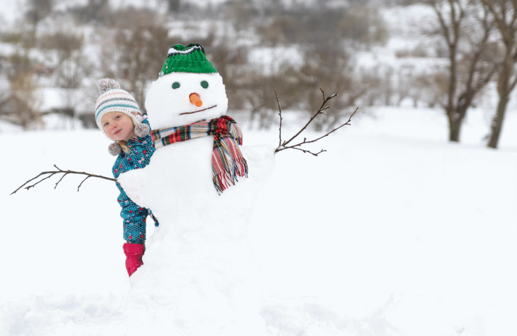Winter Outdoor Activities for kids_ Making A Snowman